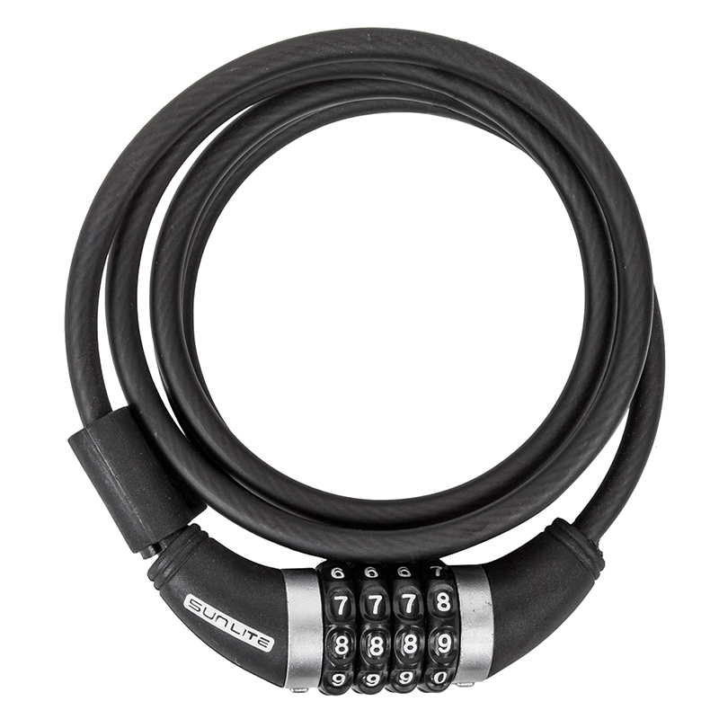 Sunlite Resettable Combo Cable Lock-Black-12mm